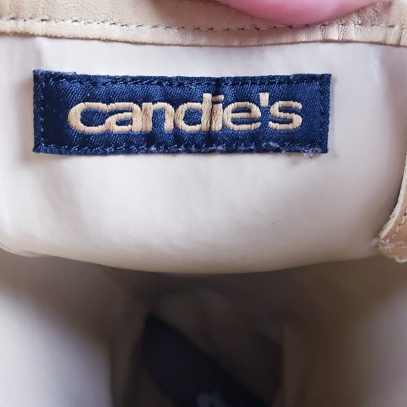 Candies Vintage Y2K 90s Chunky Heel Platform Camel Banana Suede Leather Size 9 - Picture 9 of 11